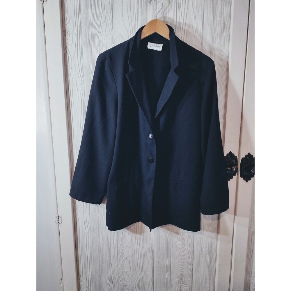 Courtenay Blazer Linen Blend Jacket Black Womes 10 Career Classic
